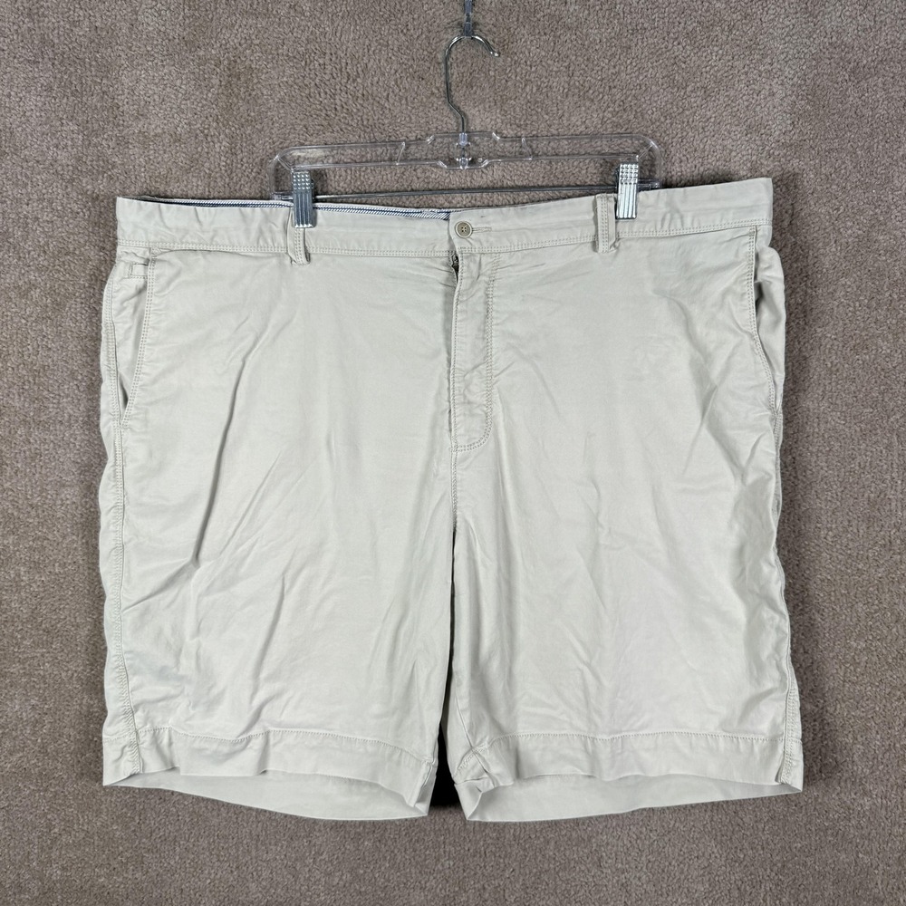 Tommy Bahama Shorts Mens 44 Beige Chino Stretch 10 Inseam Flat Front Casual - Picture 2 of 12